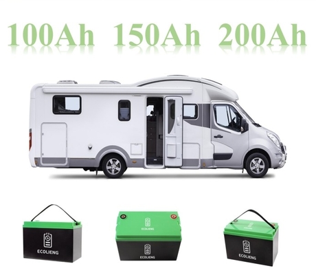 आरवी कारवां नाव घरों के लिए LiFePO4 12V 100Ah पोर्टेबल लिथियम बैटरी पैक