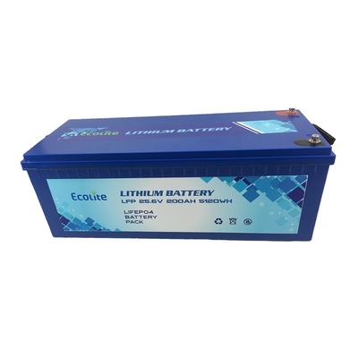 M8 टर्मिनल प्रकार LiFePO4 लिथियम बैटरी ECOLTO-24200 IP65 आवास संरक्षण