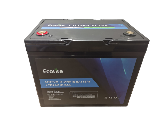 दीर्घायु सुरक्षा फास्ट चार्जिंग लिथियम आयन LTO 24V 31.2Ah लिथियम टाइटनेट बैटरी पैक