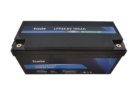 डीप साइकल सोलर बैटरी 25.6V100Ah LiFePO4 लिथियम बैटरी RV कैंपिंग होम ऊर्जा भंडारण के लिए