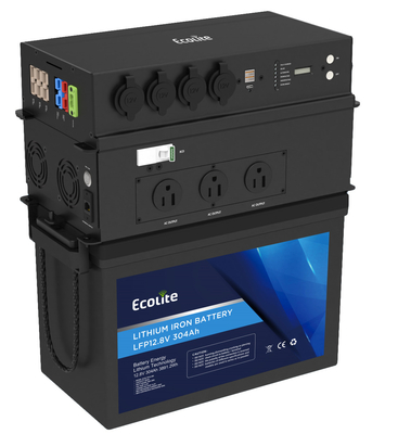 ECOLITE LiFePo4 12.8V 300Ah लिथियम बैटरी 3840Wh पोर्टेबल पावर स्टेशन