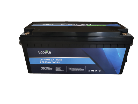 Ecolite Long Cycle Life>4000 Cycles 25.6V 100Ah LiFePO4 लिथियम बैटरी नाव आरवी के लिए